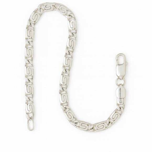 Sterling silver 925 Roman coin pendant necklace abalone inlay Greek key 19 inch - Picture 12 of 12